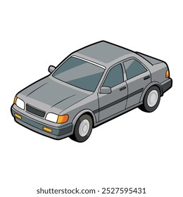 Sedan car gray colored vector illustration design