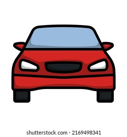 Sedan Car Icon. Editable Bold Outline With Color Fill Design. Vector Illustration.