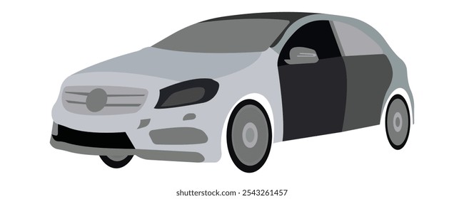 Icono del coche del sedán en una Ilustración vectorial plana del estilo.