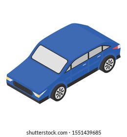 Sedan car icon. Isometric of sedan car vector icon for web design isolated on white background