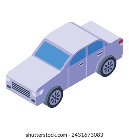 Sedan icono del coche vector isométrico. Tienda de automóviles del concesionario. Estación de servicio de venta