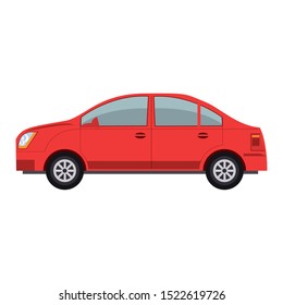 sedan car icon over white background, vector illustration