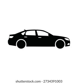 Sedan car icon silhouette vector isolated