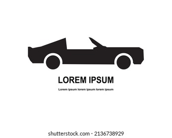 Sedan car icon vector, luxury car flat silhouette, isolated on white.