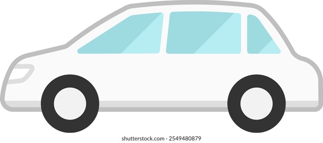 Ilustración vectorial aislada del coche del sedán