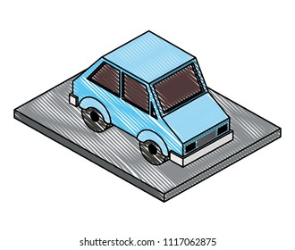 sedan car isometric icon