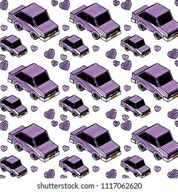 sedan car isometric pattern
