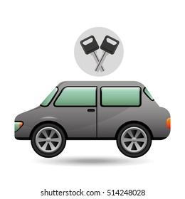 sedan car keys design vector illustration eps 10