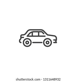 Sedan car line icon. linear style sign for mobile concept and web design. Car outline vector icon. Transportation symbol, logo illustration. Pixel perfect vector graphics