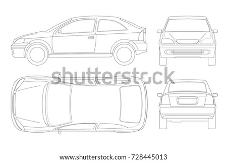 sedan car lines isolated car template stock vector royalty free
