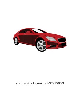 Sedan car logo design red color