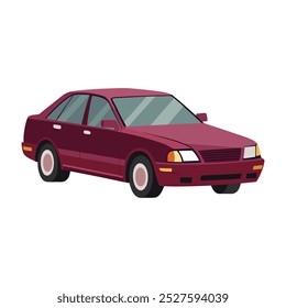 Sedan carro maroon colorido vetor ilustração design