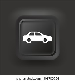 Sedan Car on Black Square Button