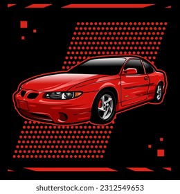 sedan car with red colour