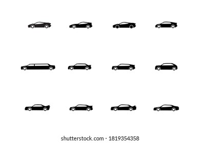 Limousine-Set, Vektorgrafik, Luxus-Auto-Symbol.