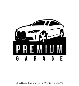 sedan car silhouette logo illustration vector design