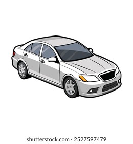 Sedan car Silver colored vector illustration design