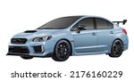 sedan car sport modify style electric 3d art modern concept design vector isolated model template white background