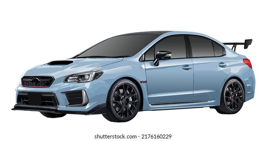 sedan car sport modify style electric 3d art modern concept design vector isolated model template white background
