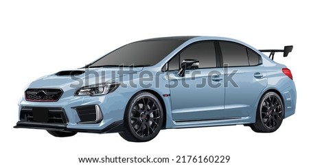 sedan car sport modify style electric 3d art modern concept design vector isolated model template white background Stock photo © 