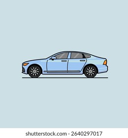 Sedan car vector flat illustration