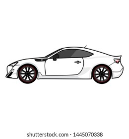 Sedan car vector illustration side view