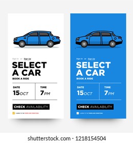 Sedan Car Vector Illustration UX and UI For Phone Screen