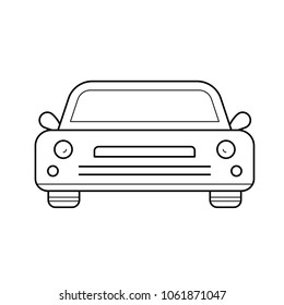 Sedan car vector line icon isolated on white background. Sedan car line icon for infographic, website or app. Icon designed on a grid system.