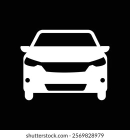 Sedan car, vehicle or automobile front view flat vector icon for apps and websites, the color can be changed