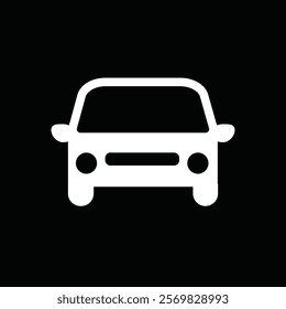 Sedan car, vehicle or automobile front view flat vector icon for apps and websites, the color can be changed