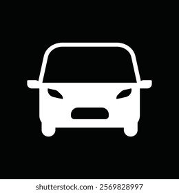 Sedan car, vehicle or automobile front view flat vector icon for apps and websites, the color can be changed