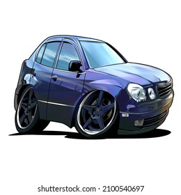 sedan city car illustration with cartoon style