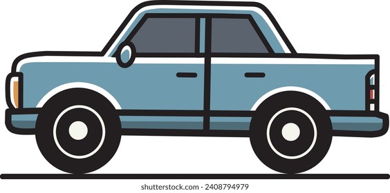 Vista lateral del vector del vehículo de la ciudad de Sedan