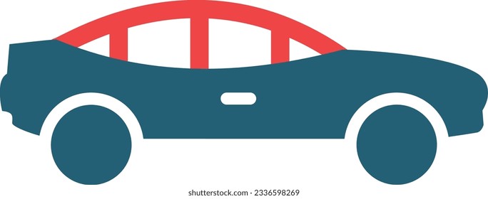 Sedan Glyph Two Color Icon For Personal And Commercial Use.
