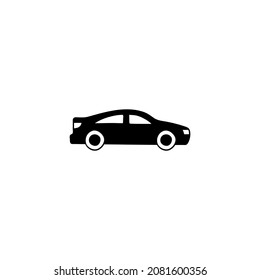 sedan icon, Auto, automobile, car, vehicle symbol in solid black flat shape glyph icon, isolated on white background 