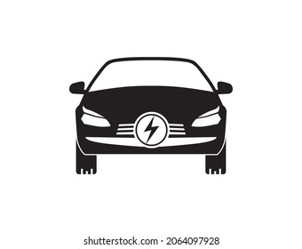icono sedan, vector de icono de vehículo eléctrico aislado