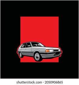 sedan - japan car isolated vector