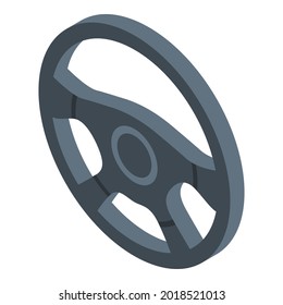 Sedan steering wheel icon. Isometric of sedan steering wheel vector icon for web design isolated on white background