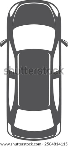 Sedan top view. Modern city car black icon