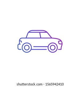 sedan, vector line icon on white