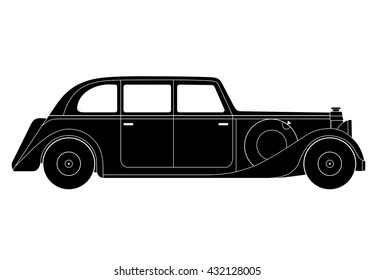 Sedan - vintage model of car - vector
