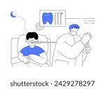 Sedation dentistry abstract concept vector illustration. Kids dental problems treatment under sedation, pediatric stomatology, restful state during teeth treatment abstract metaphor.