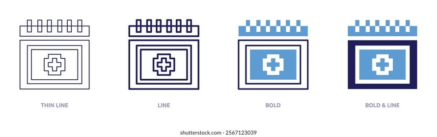 Sedative icon in 4 different styles. Thin Line, Line, Bold, and Bold Line. Duotone style. Editable stroke.
