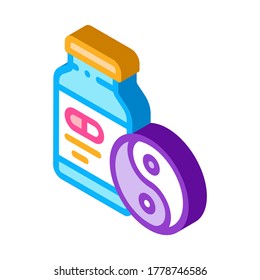 Sedative Pills Icon Vector. Isometric Sedative Pills Sign. Color Isolated Symbol Illustration