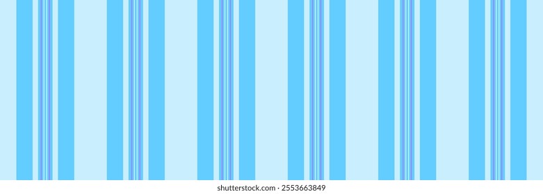 Sedding seamless vector stripe, editable lines fabric pattern. Eold textile background vertical texture in cyan and light colors palette.