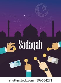 sedekah Sadaqah or Sadaka voluntary charity in islam act of giving to the poor 