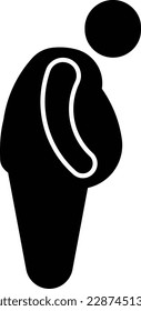 sedentary fat lazy eating inactive Glyph