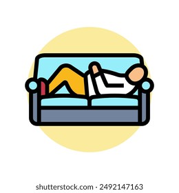 sedentary lifestyle obesity overweight color icon vector. sedentary lifestyle obesity overweight sign. isolated symbol illustration