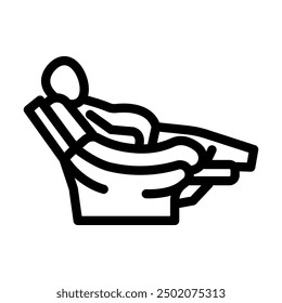 sedentary lifestyle obesity overweight line icon vector. sedentary lifestyle obesity overweight sign. isolated contour symbol black illustration