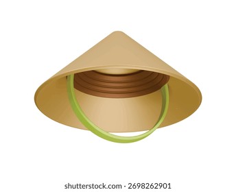  Icono de sombrero de junco Ilustración 3D Render